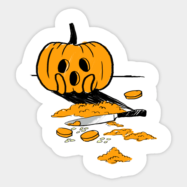 Pumpkin Carving Contest Sticker by dejaliyah